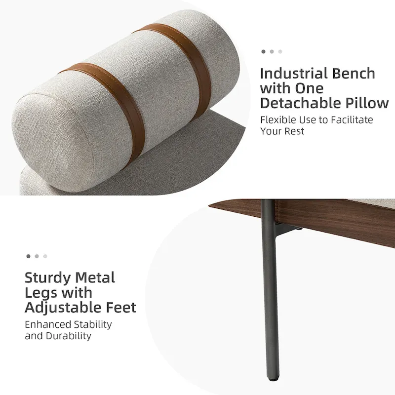 Damacio Entryway Bench with Removable Pillow