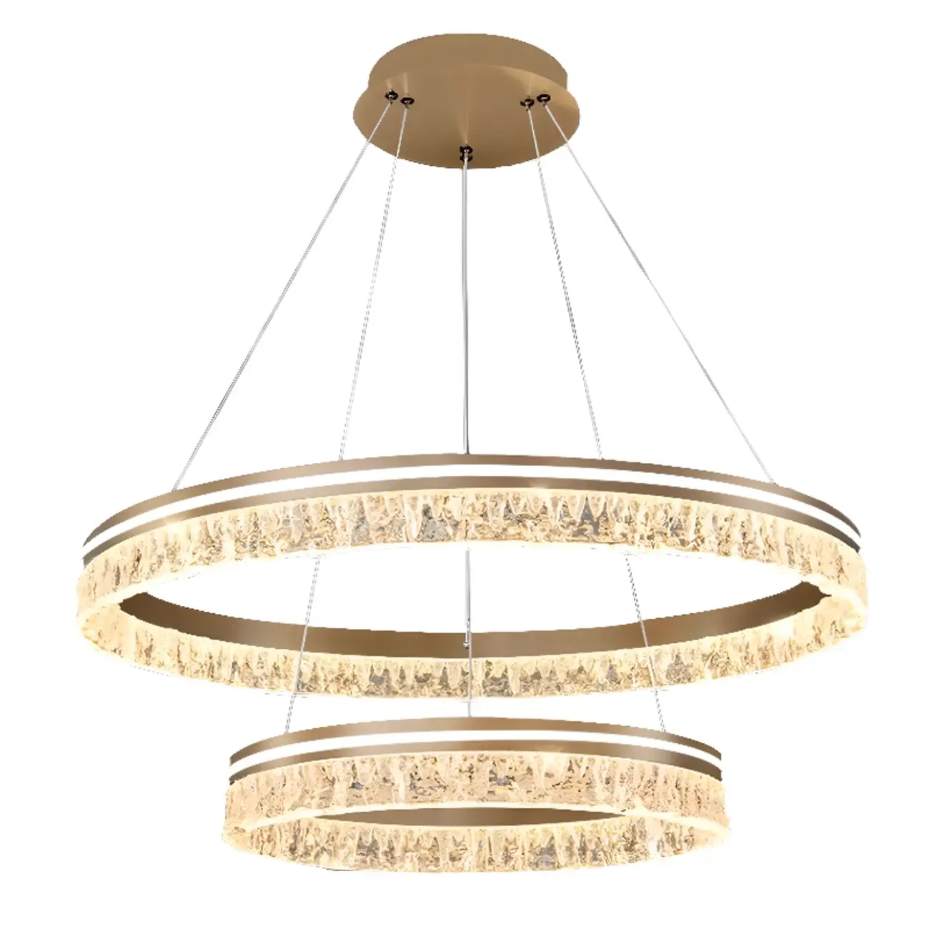 Modern LED Gold Circular Metal Chandelier