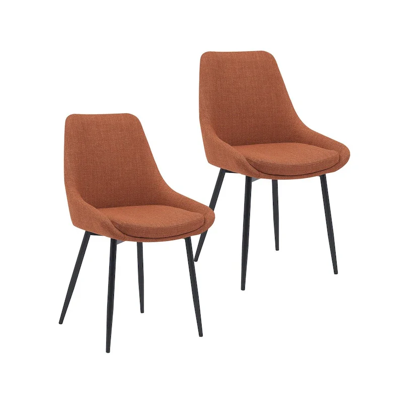 Porthos Home Orin Fabric Dining Chairs with Steel Legs, Set of 2