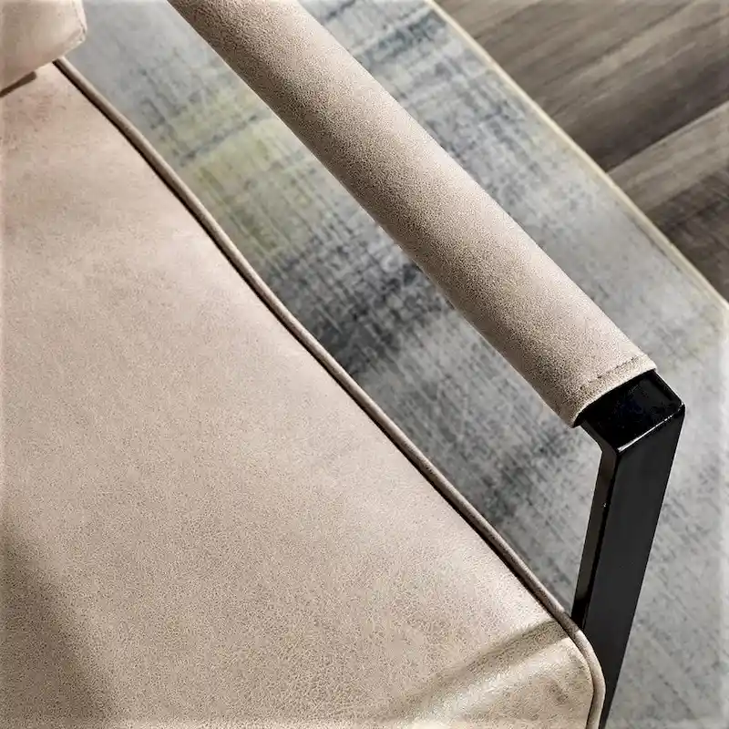 US Pride Furniture Hosam 25.4 PU/Microfiber Upholstery Metal Arms Chair