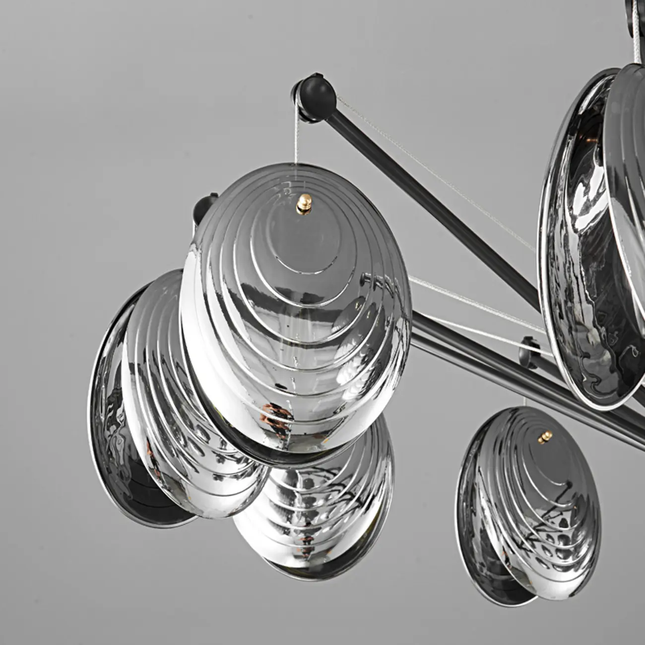 Modern Gray Metal Silver Shell Adjustable Chandeliers