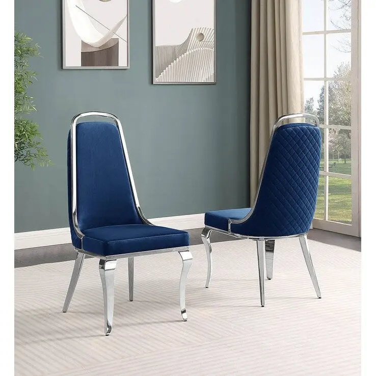 Best Quality Furniture Velvet Side Chairs (Set of 2)