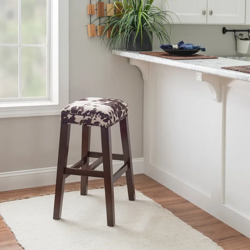 Brown Cow Print Bar Stool