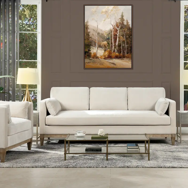 Knox 84 Modern Farmhouse Velvet Track Arm Sofa