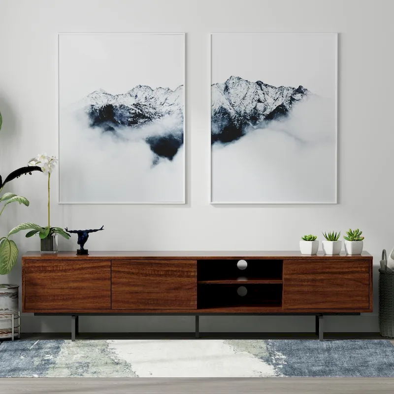 Glenwillow Home Atlas 78 x 20 Lowboy Mid-Century Modern TV Stand Console