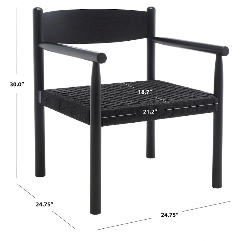 SAFAVIEH Couture Matisha Danish Rope Accent Chair - 24.75 W x 24.75 L x 30 H - 25Wx25Dx30H