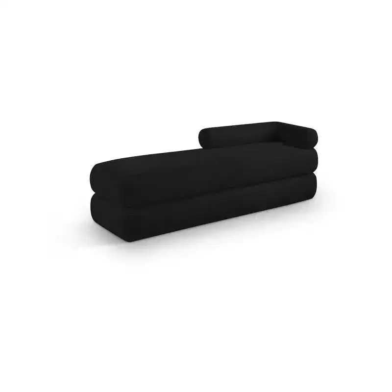 Meridian Furniture,Kennedy Faux Shearling Teddy Fabric Bench