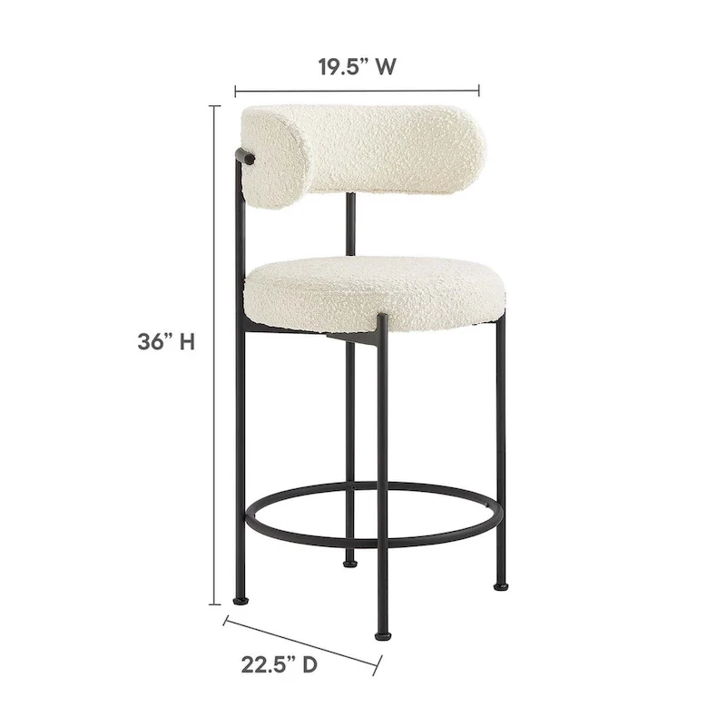 Loop-Pile Fabric Bar Stools – Set of 2