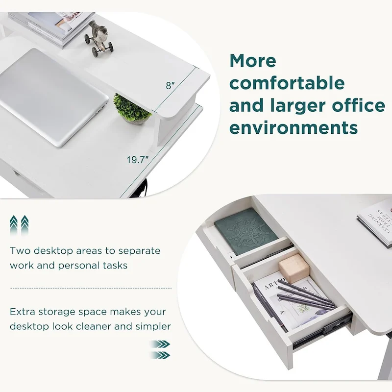 60 L Shaped Electric Comnputer Desk, Height Adjustable Gaming Desk