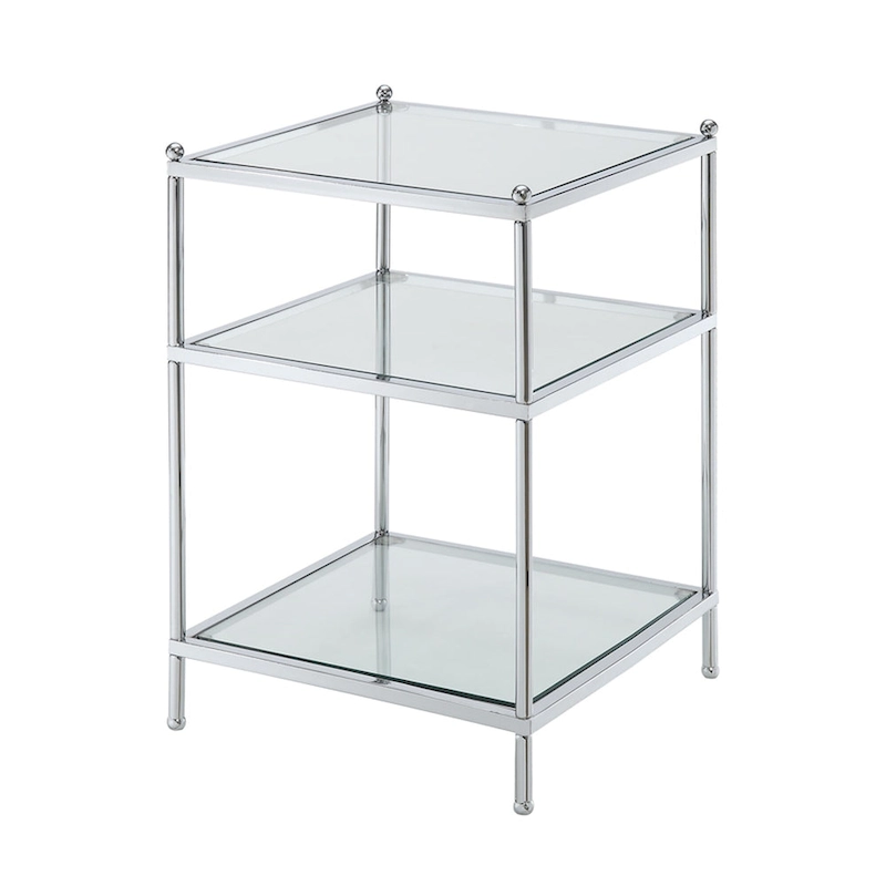 Convenience Concepts Royal Crest 3 Tier Glass End Table