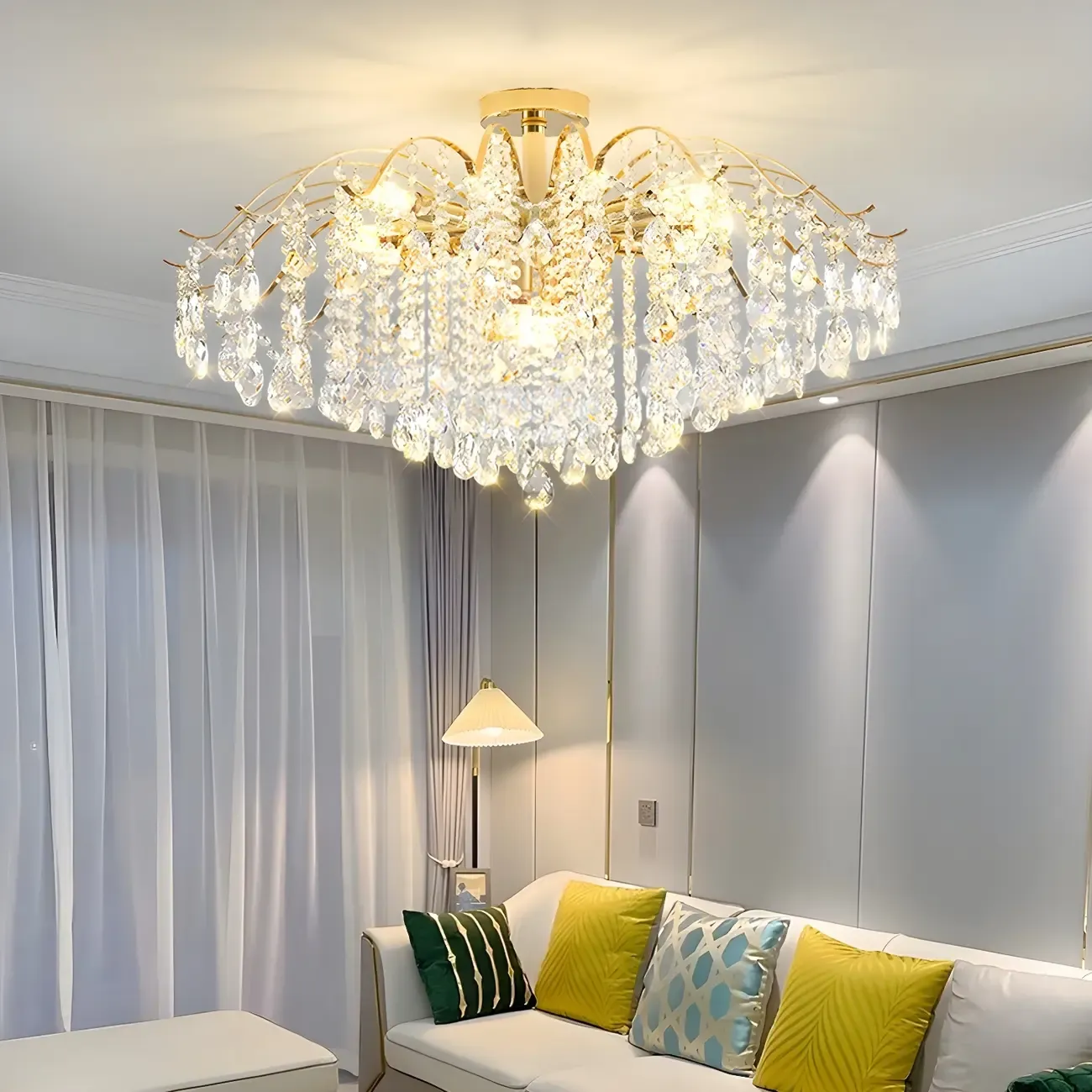 Dining Room Multi-Light Crystal Water Drop Chandelier