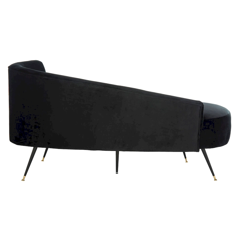 SAFAVIEH Helgrit Black/Gold Velvet Retro Glam Settee - 57.5