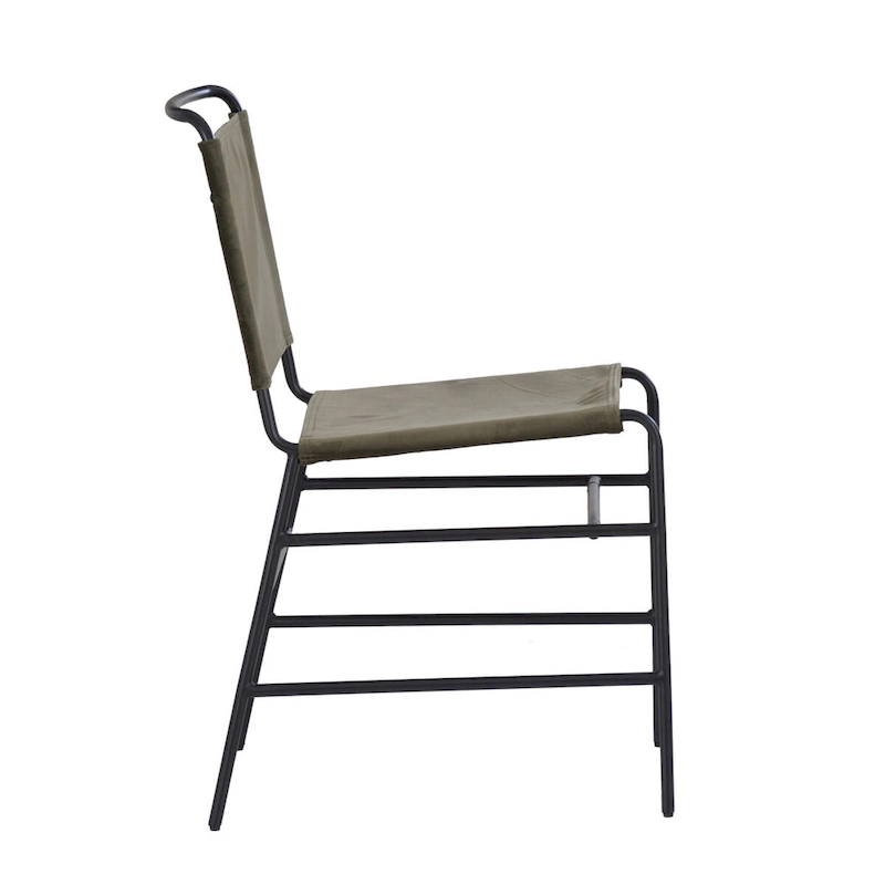 Leffler Sanded Steel and Fabric Industrial Dining Chair