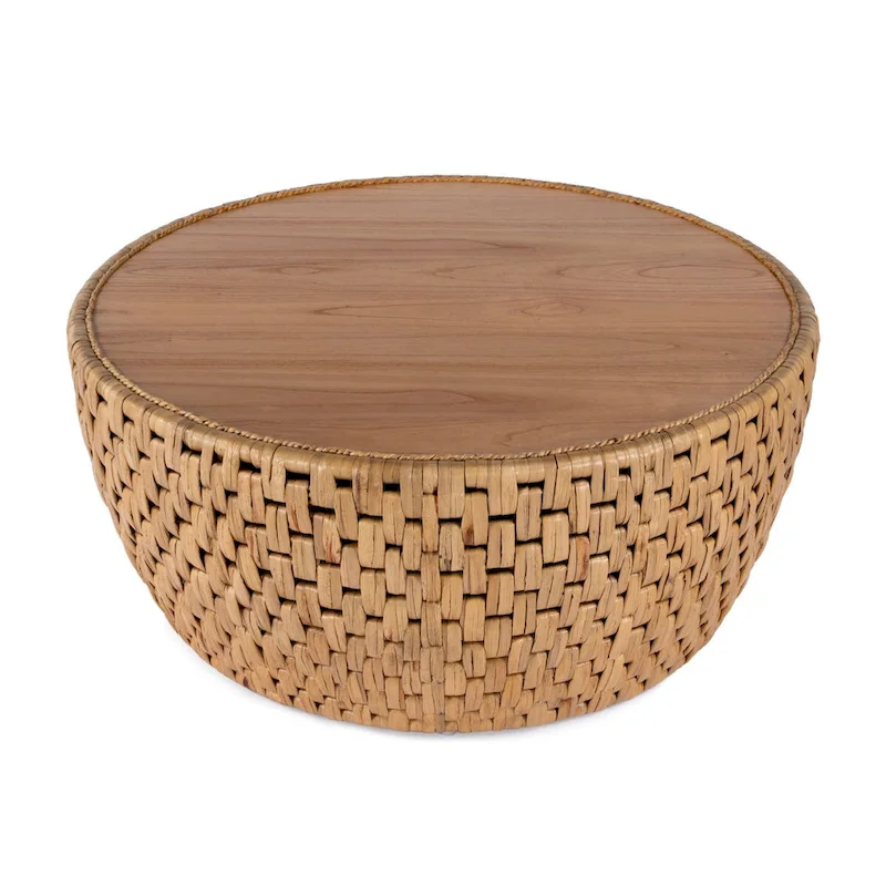 Captiva Round Rattan Drum Coffee Table
