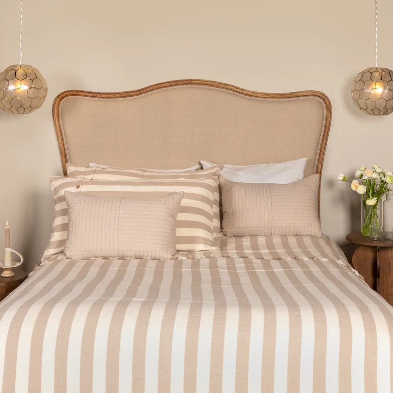 Oak & Linen Headboard