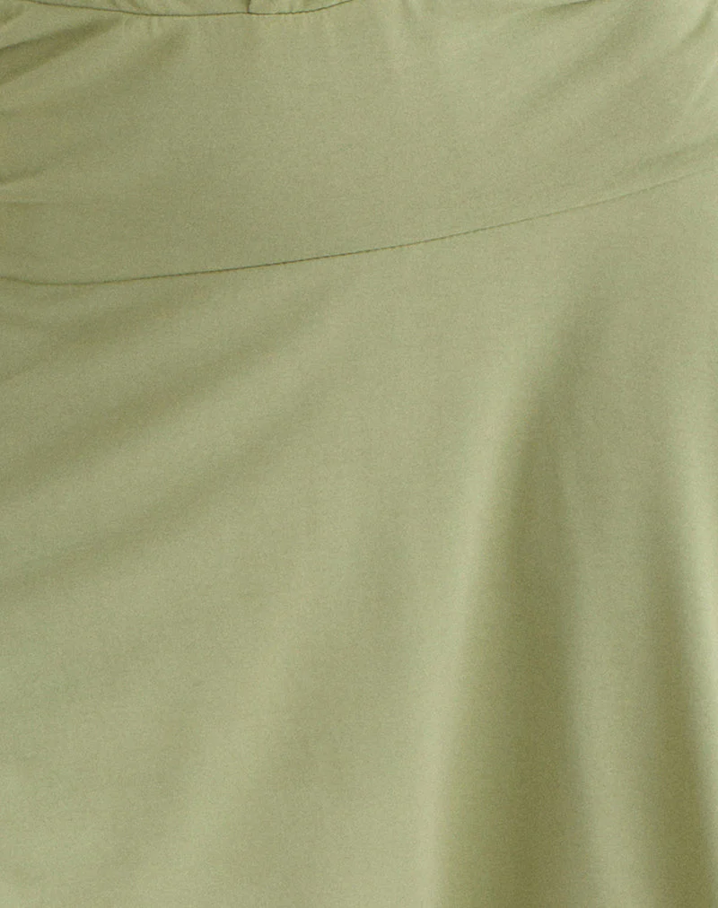 Saira Halter Neck Mini Dress in Sage