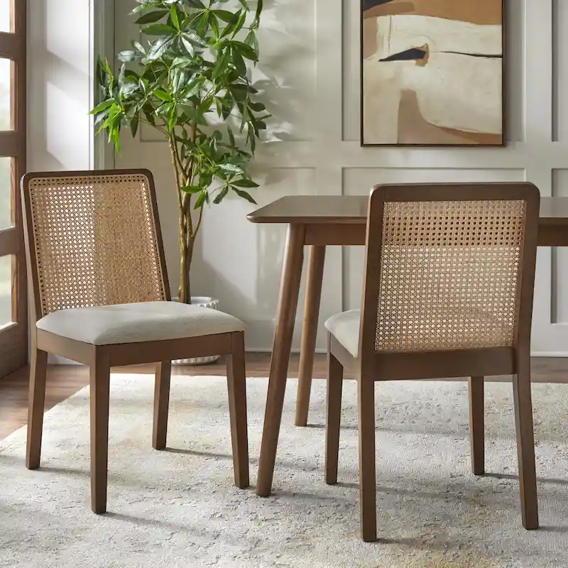 Simple Living Newington Solid Wood Cane Dining Chairs (Set of 2)