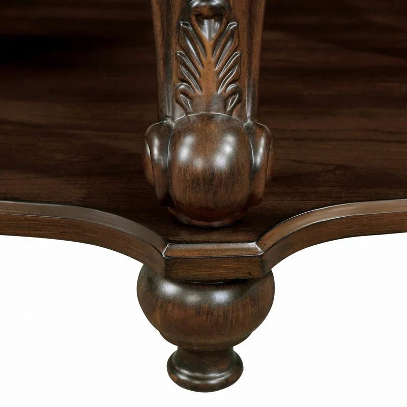 22-Inch Round End Table with Lower Shelf
