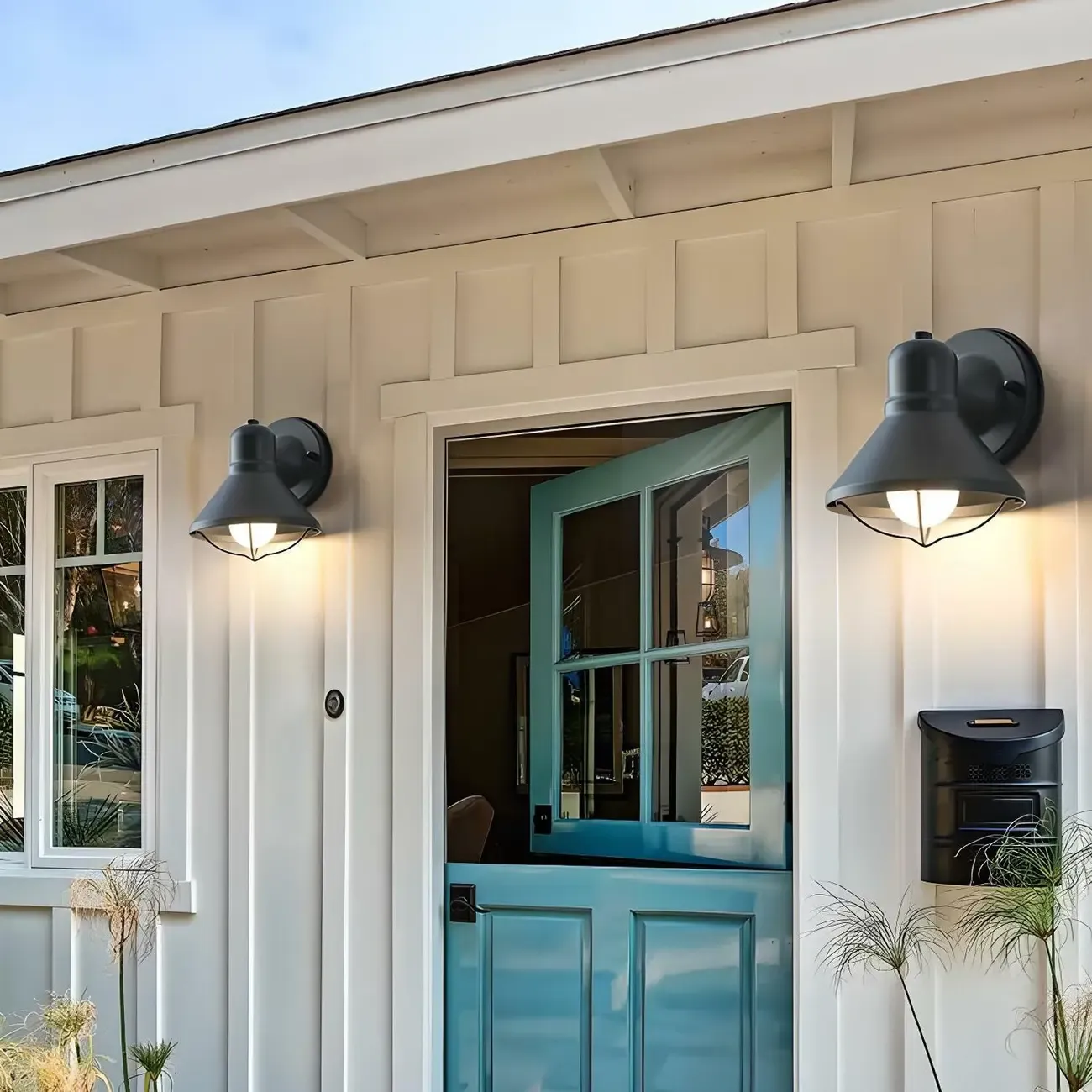 Industrial Metal Black Cone LED Outdoor Wall Light Fixture