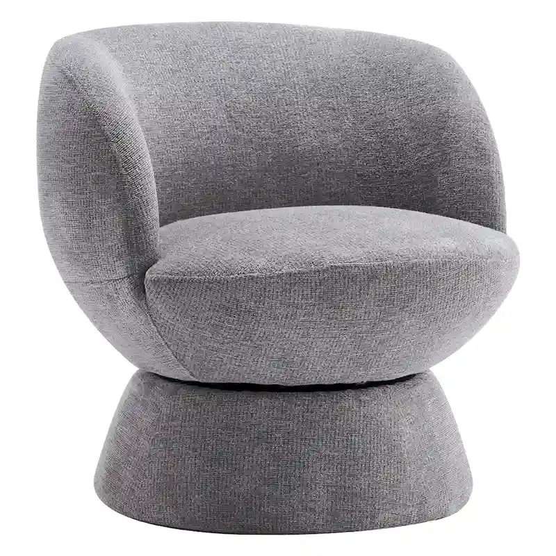 Set of1 Boucle Upholstered Modern Style Swivel Accent Chair