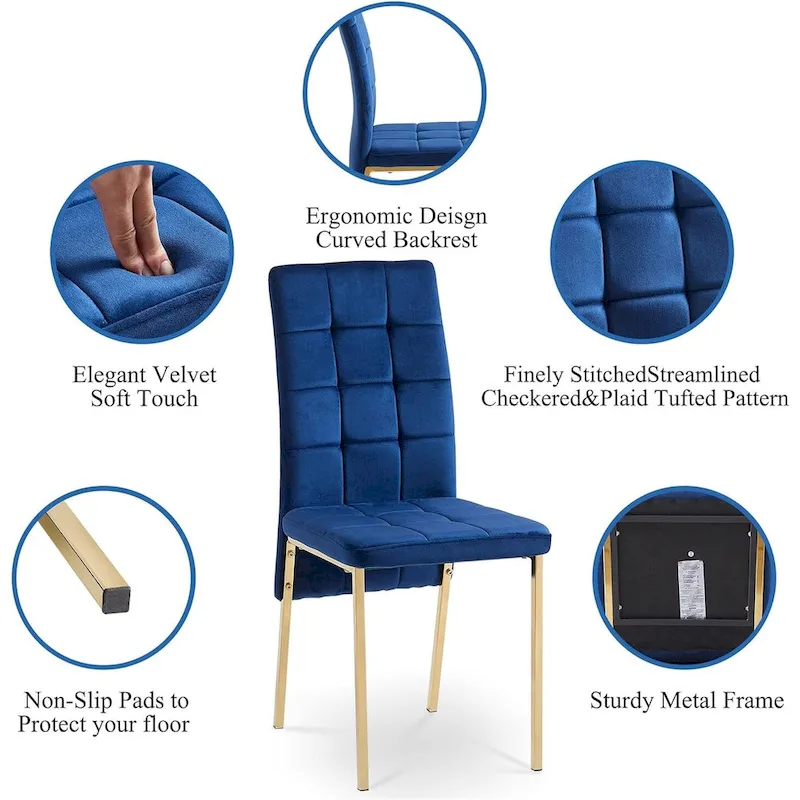 Howtai Upholstered Velvet Dining Chair High Back