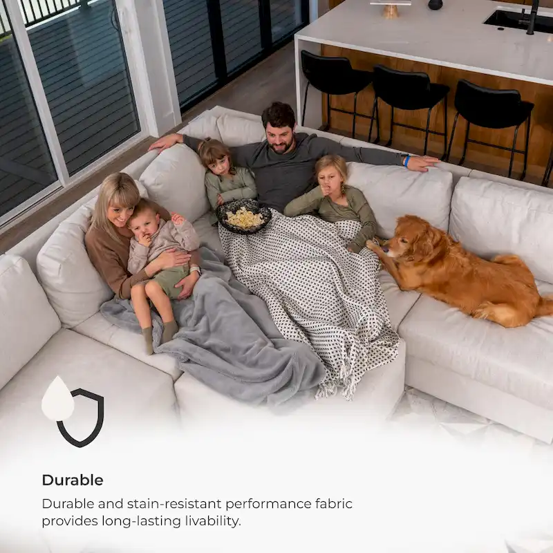 Flex 99 Upholstered Modular Sofa with Bumper Ottoman - 101 x 35 x 37