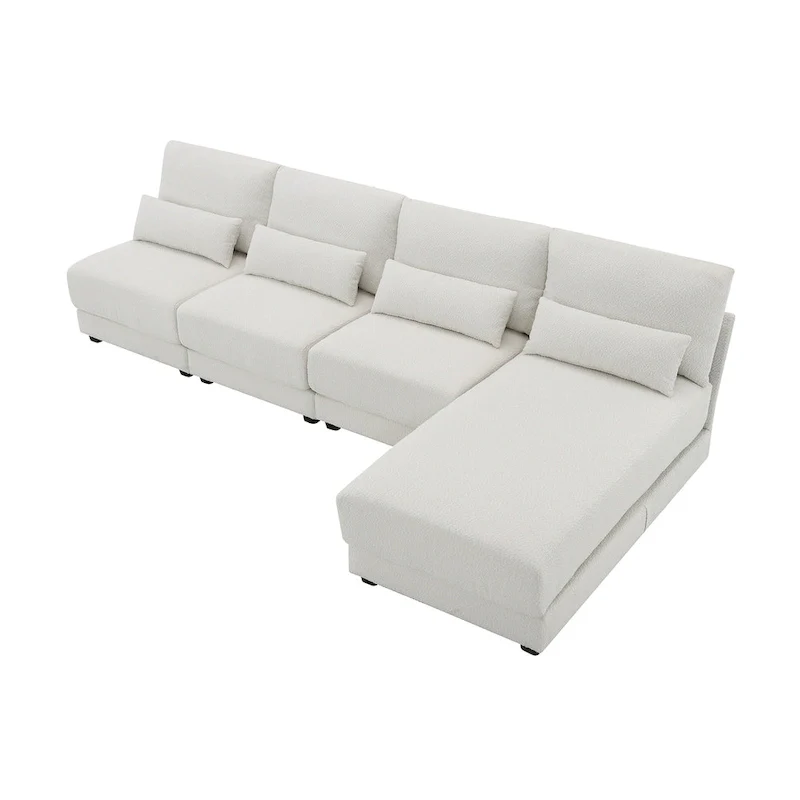 Convertible L-shaped Couch,Wide Seat Sectional Sofa wReversible Chaise