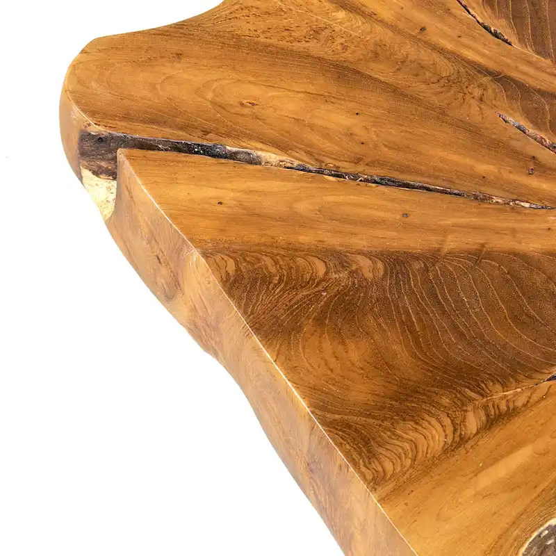 Live Edge Teak Riser With Iron Base by East at Main