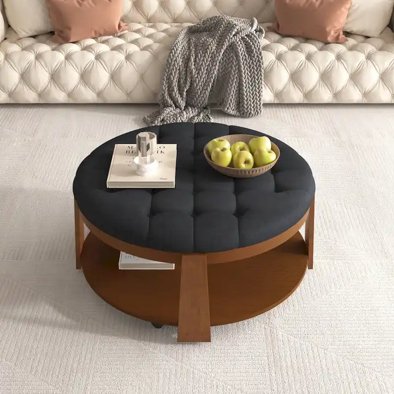 Modern Large Round Ottoman Coffee Table