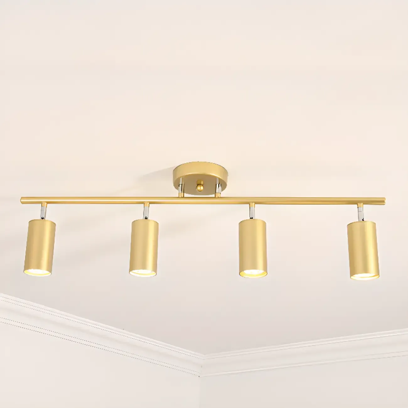 Modern Cylinder Semi-Flush Mount Metal Track Light