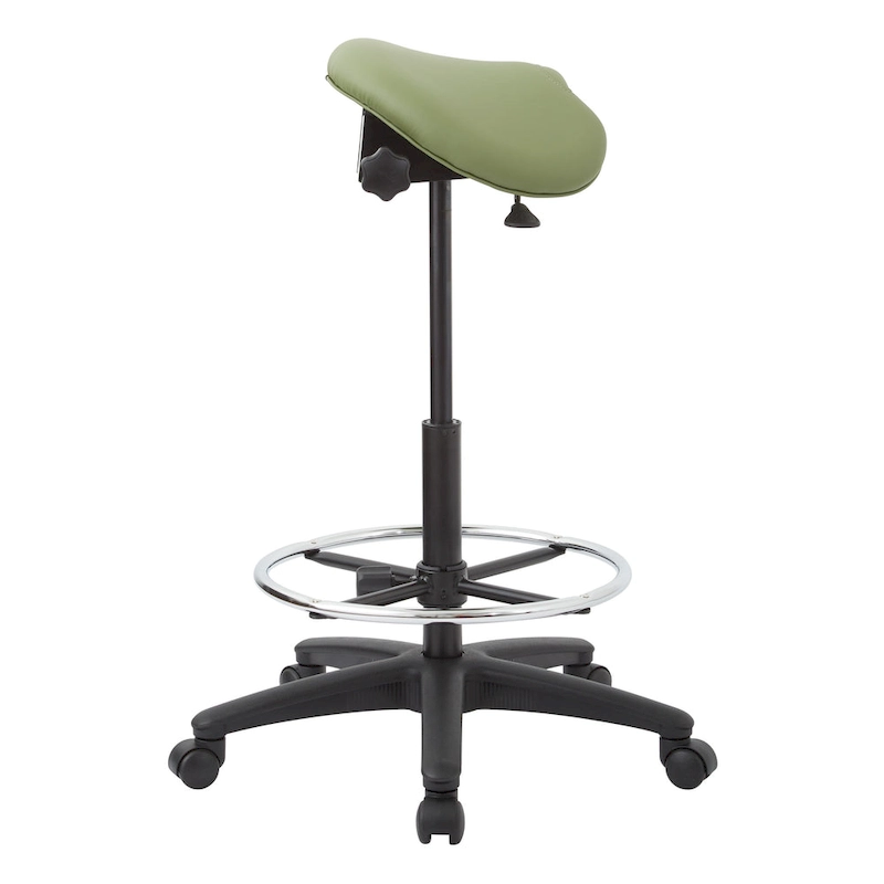 Backless Stool with Height-adjustable Saddle Seat