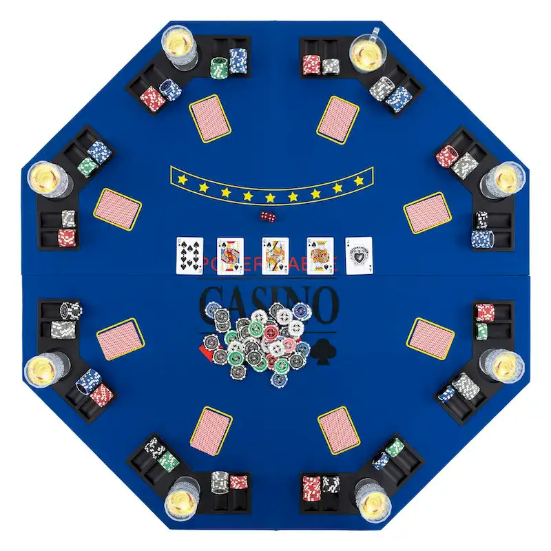 Costway 48 Poker Table Top - 8 Player Foldable Texas Holdem Poker - See Details