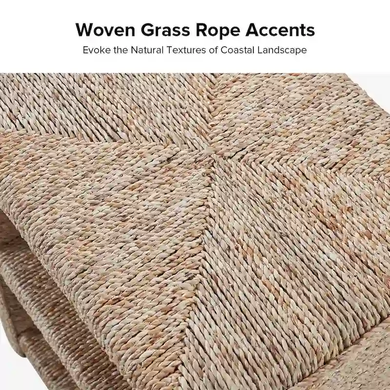 Dominik 24 Grass Rope Side Table with Two Open Shelves by HULALA HOME