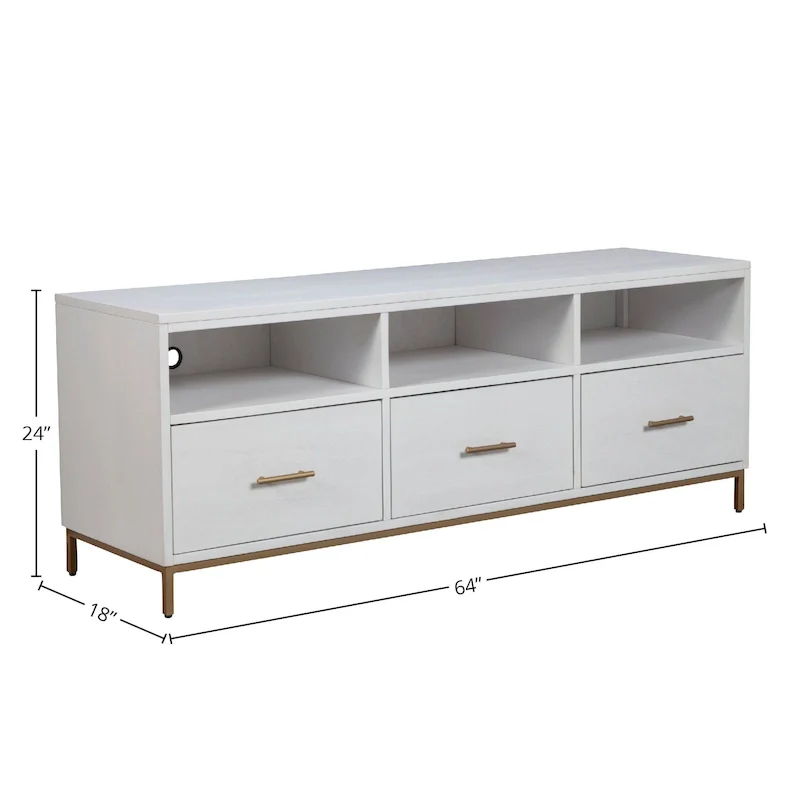Alpine Furniture Madelyn Wood TV Console in White