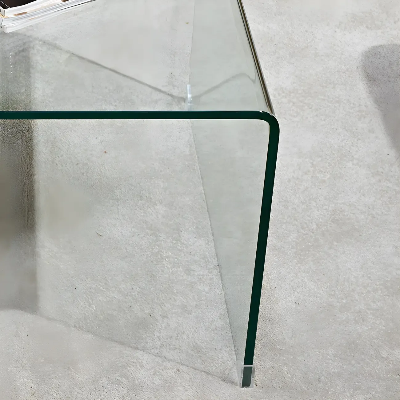 Stylish Clear Glass Nightstand with Open Shelf