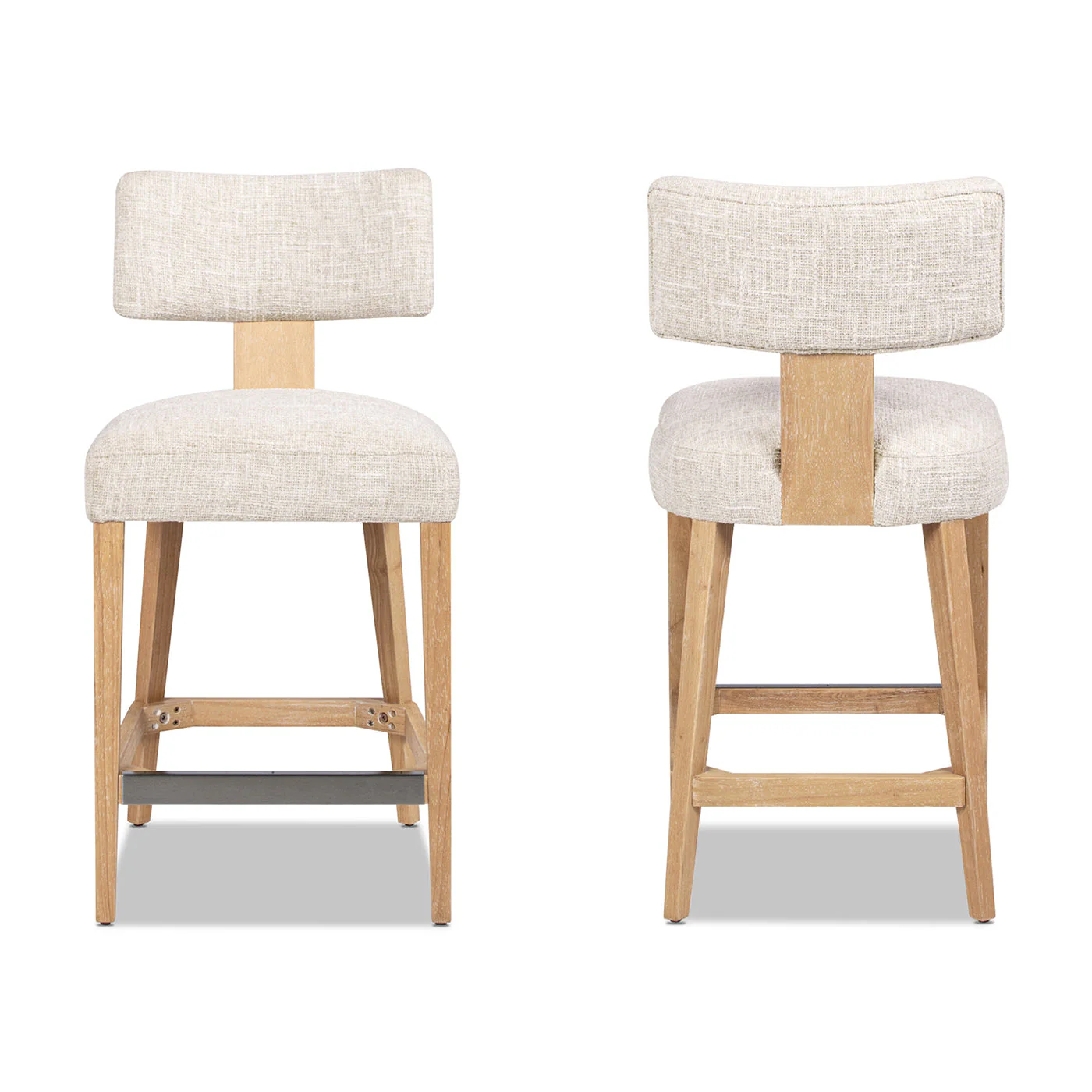 Penny Round Arched Chenille Counter Stool, Set of 2