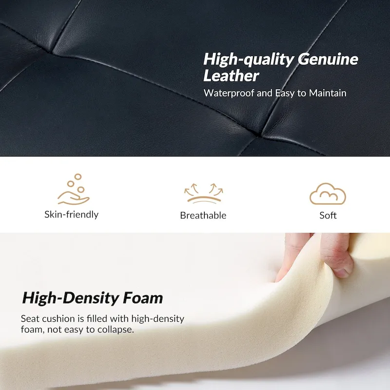 Mid-century Genuine Leather Arm Chair