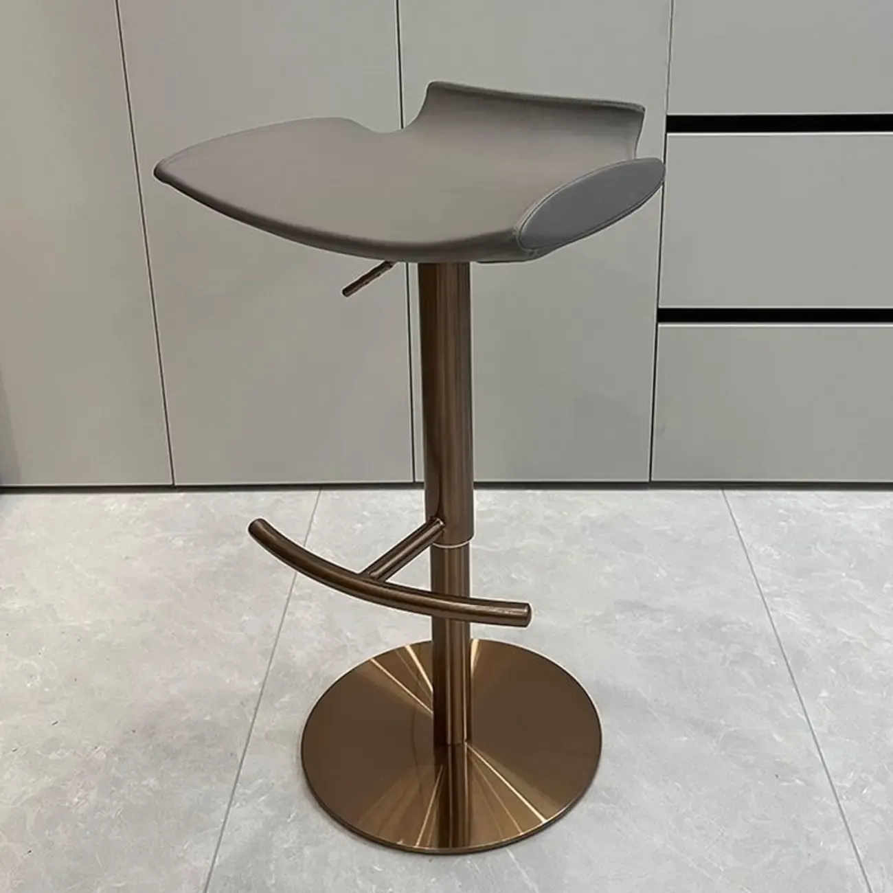 Modern Adjustable Faux Leather Swivel Bar Stools