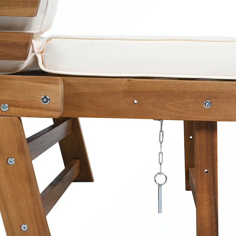 Patio Adjustable Patio Wooden Daybed Sofa