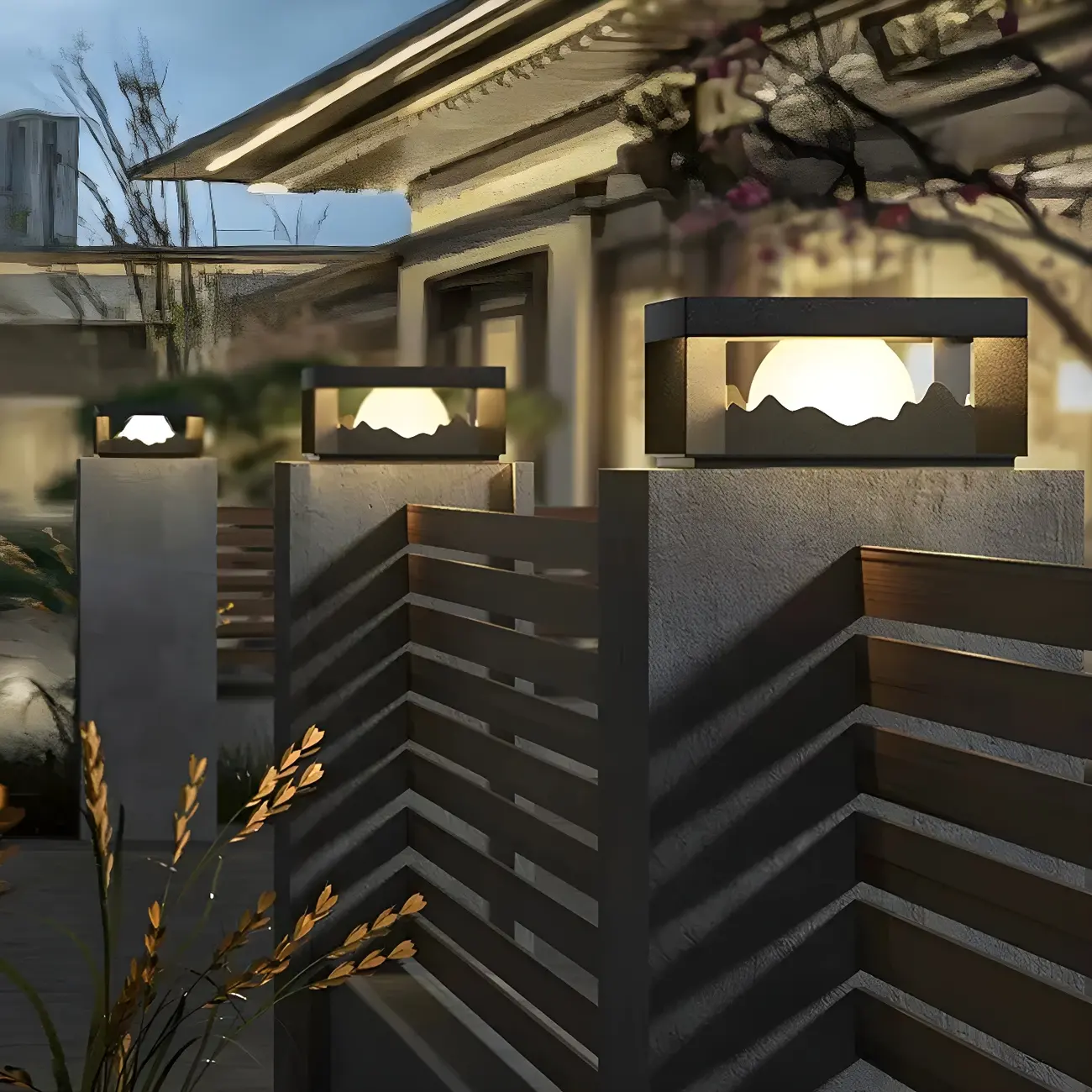 Elegant Stainless Steel Black Square Post Table Lamp