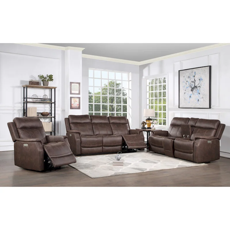 Steve Silver Faux Leather Power Reclining Console Loveseat
