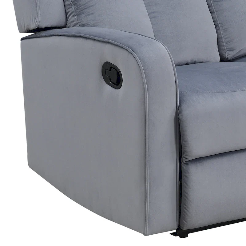 Dale Blue-grey Fabric Upholstered Reclining Sofa