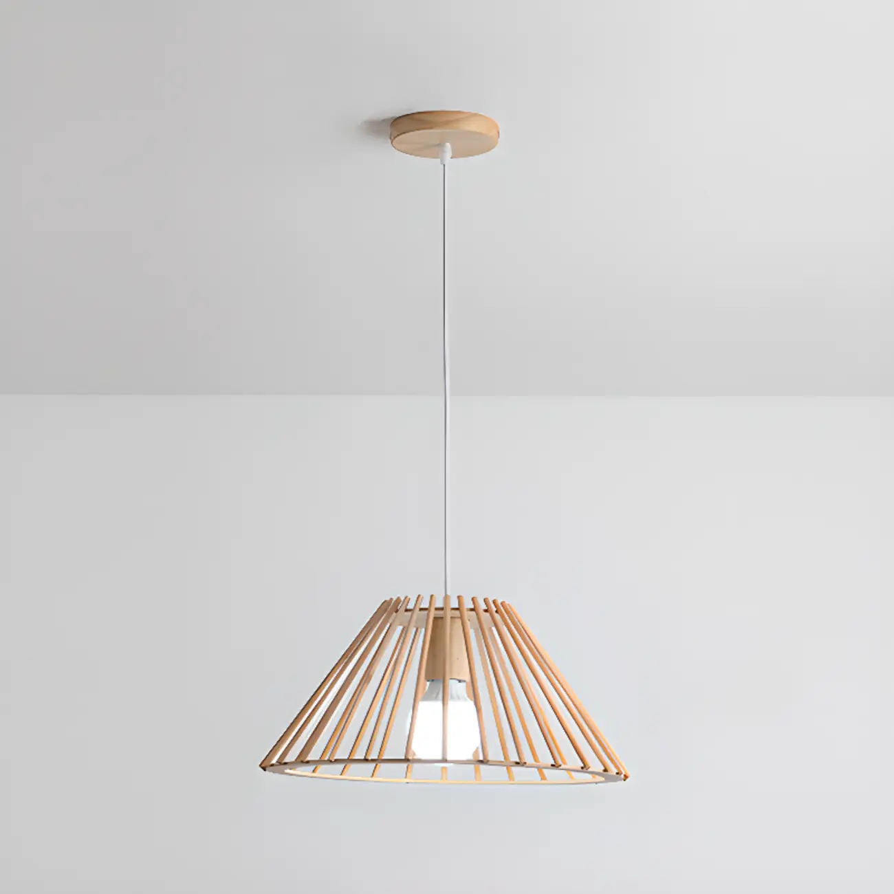 Modern 2-Light Geometric Wood Pendant Light for Dining