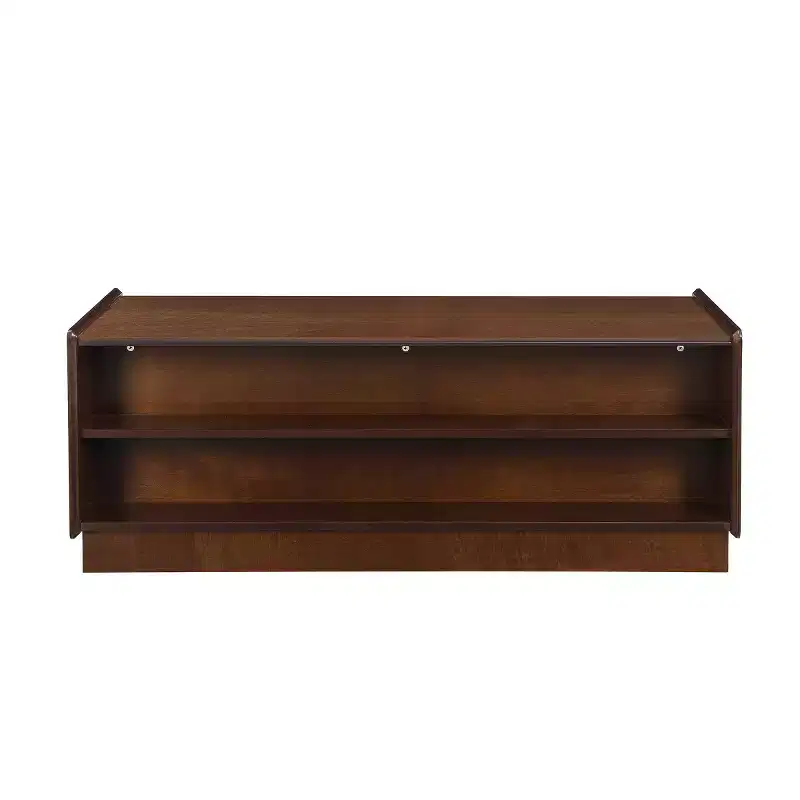 47.2 Modern Rectangle Coffee Table with 4 Drawers, 2 Display Shelves and Tempered Glass Top - Panipeachy