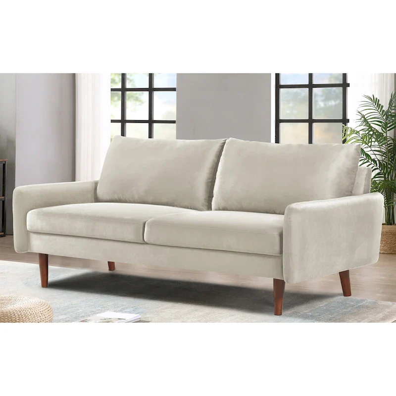US Pride Furnitirue 70W Tapered-Leg Velvet Sofa