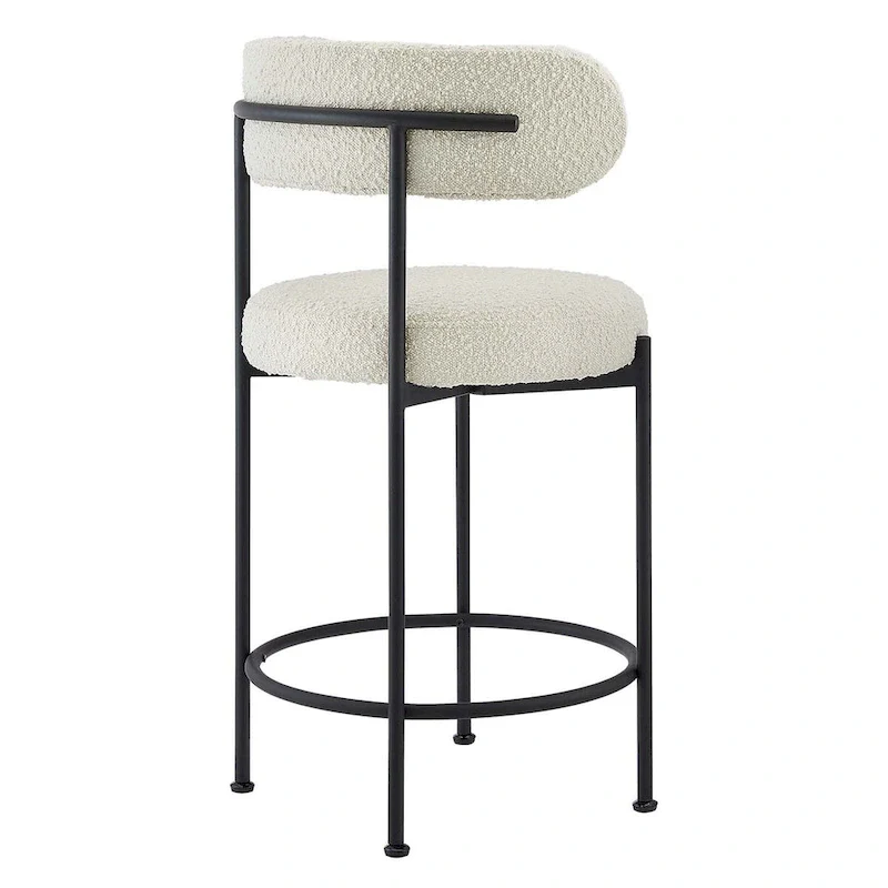 Loop-Pile Fabric Bar Stools – Set of 2