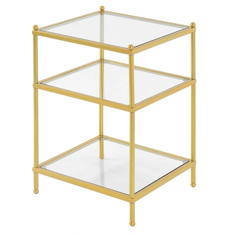 Convenience Concepts Royal Crest 3 Tier Glass End Table