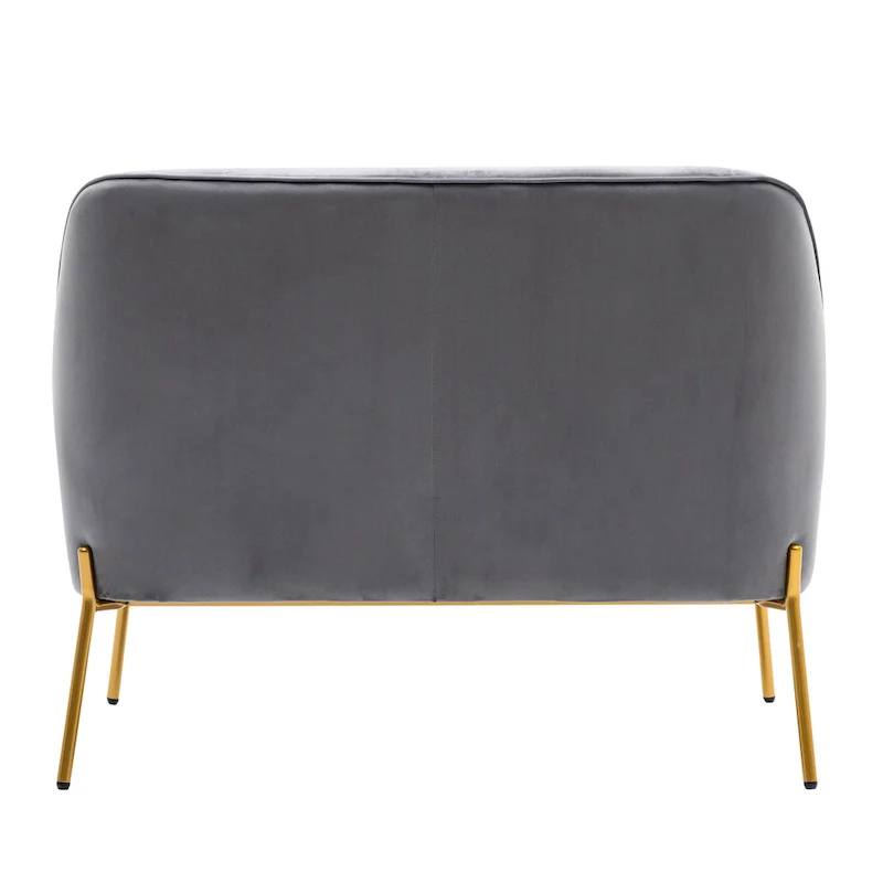 Kyler Loveseat Couch Sofa, Velvet Upholstery, Gold Chrome Legs