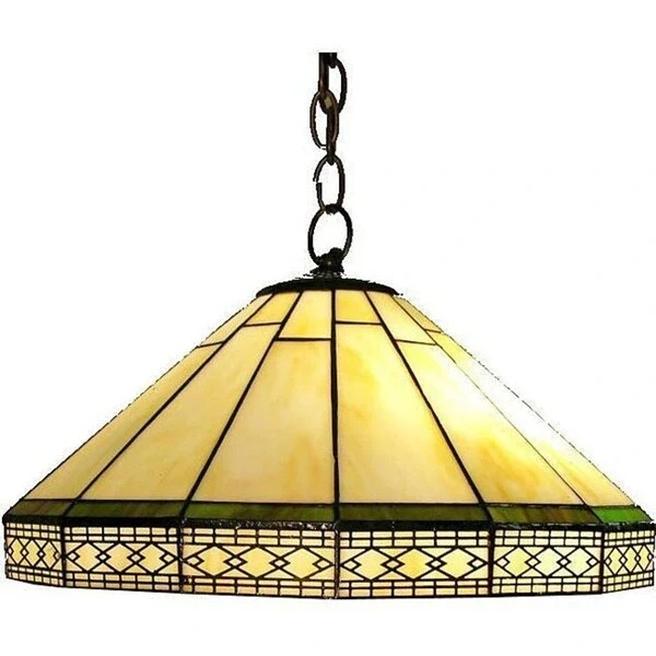 Tiffany-style 2-light Yellow and Green Roman Hanging Pendant Light