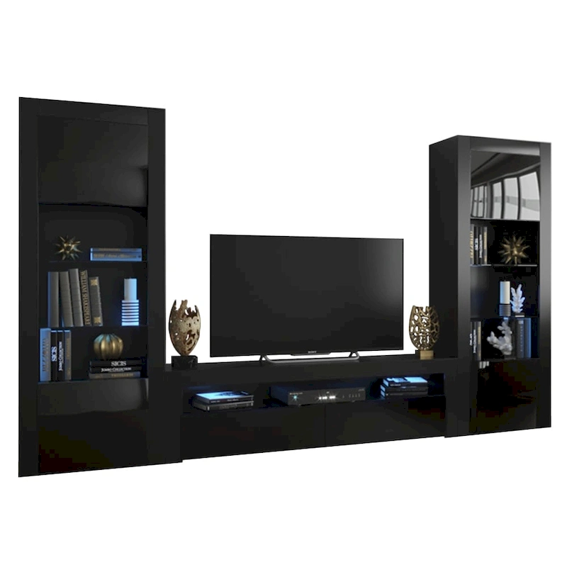 Milano Set Modern Wall Unit Entertainment Center